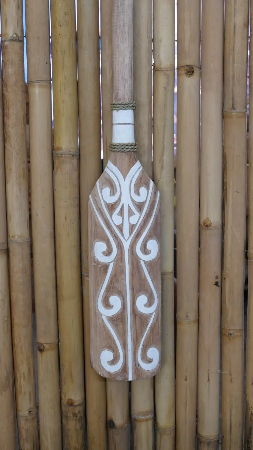  Product image 2 of the product “Decorative wooden Paddle with carving, 124cm Length. ”